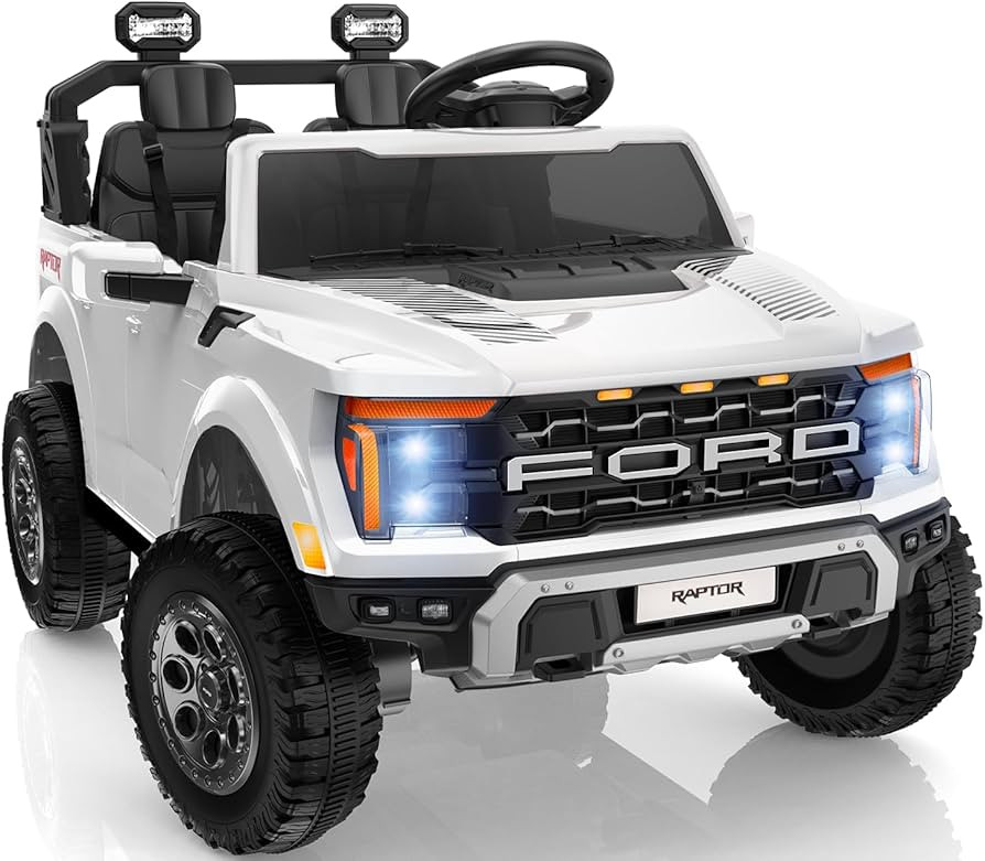 First Ride On 24V Kids Ride On Truck, Licensed Ford F-150 Raptor 2 Seater Electric Car w/Remote C... | Amazon (US)