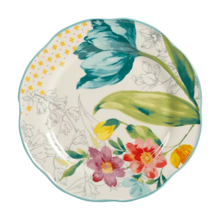 The Pioneer Woman Floral Medley Assorted Sizes Salad Plates, 4-Pack | Walmart (US)