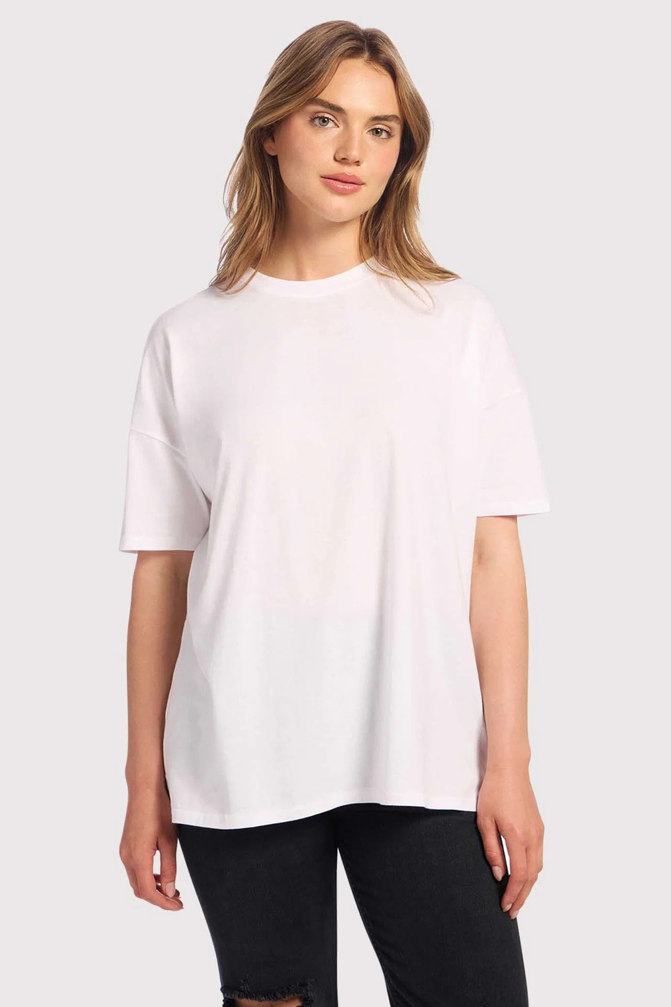 Soft Cotton Oversized Tee | White | nuuds