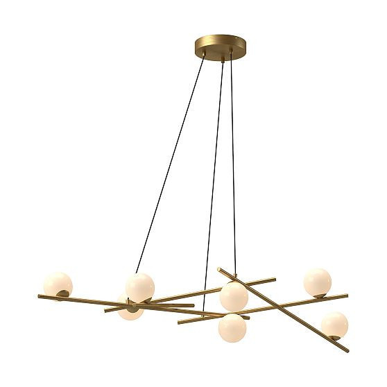 Araminta LED Chandelier, 54"", Brushed Gold/Glossy Opal | West Elm (US)