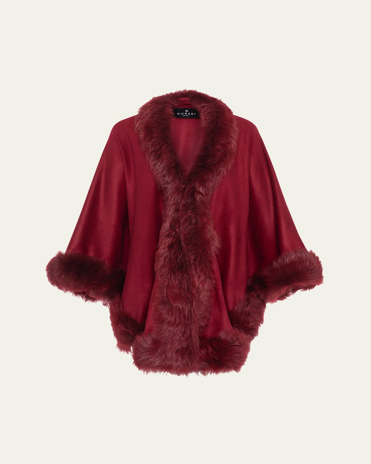 Cashmere Cape with Toscana Shearling Lamb Trim | Bergdorf Goodman