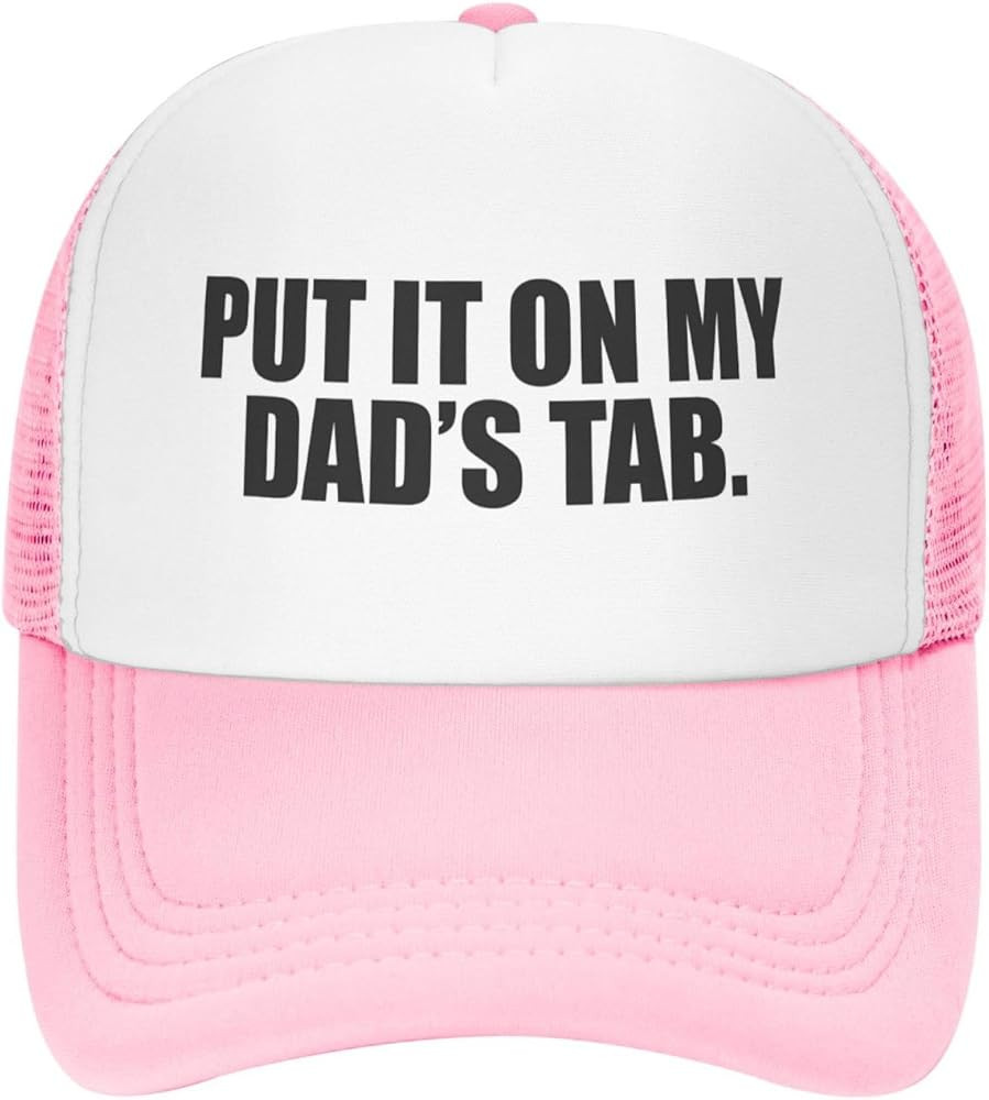 Put It On My Dad's Tab Trucker Hat Unisex Adult Hats Adjustable Cap for Men and Women Classic Fis... | Amazon (US)