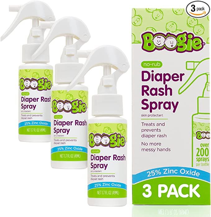 Amazon.com: Baby Diaper Rash Cream Spray by Boogie Bottoms, No-Rub Touch Free Application for Sen... | Amazon (US)