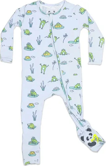 Kids' Frogs Fitted Convertible Footie Pajamas | Nordstrom