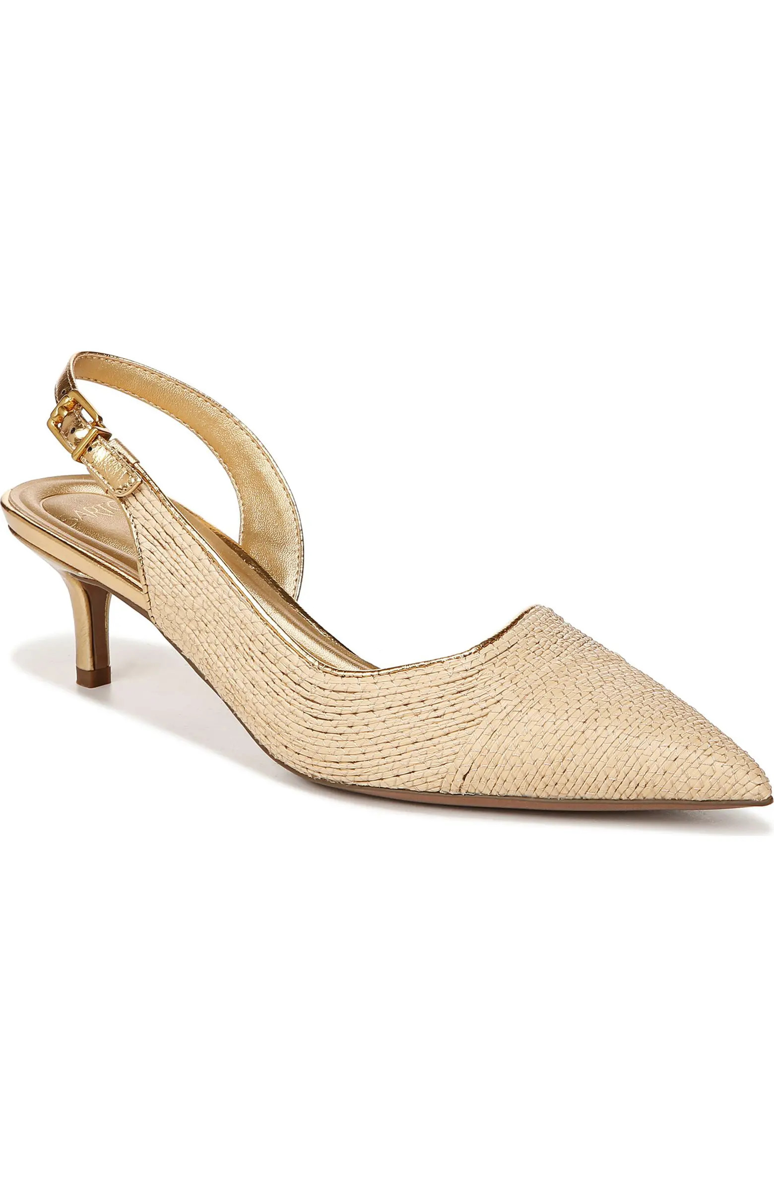 Kimberly Half d'Orsay Pointed Toe Kitten Heel Pump (Women) | Nordstrom