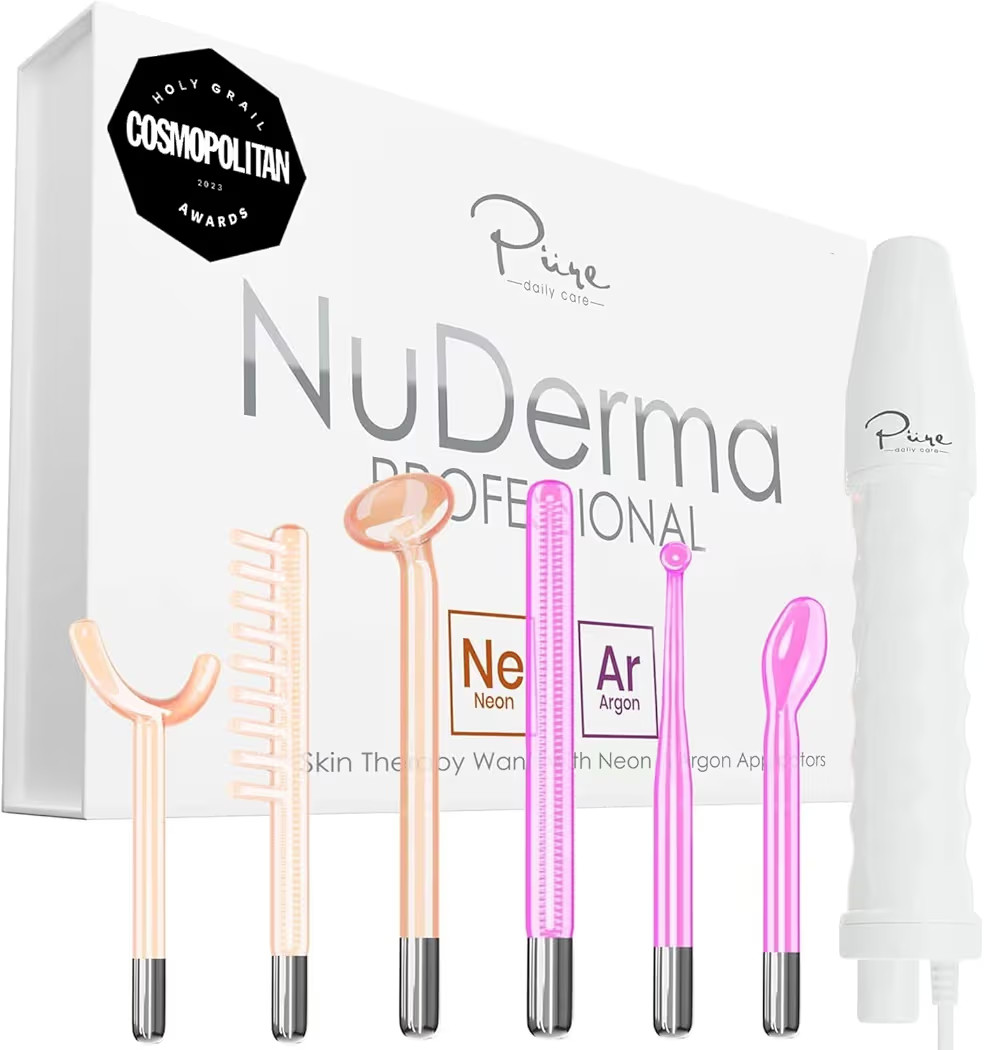 NuDerma Professional Skin Therapy Wand - Portable Skin Therapy Machine with 6 Neon & Argon Wands ... | Amazon (US)