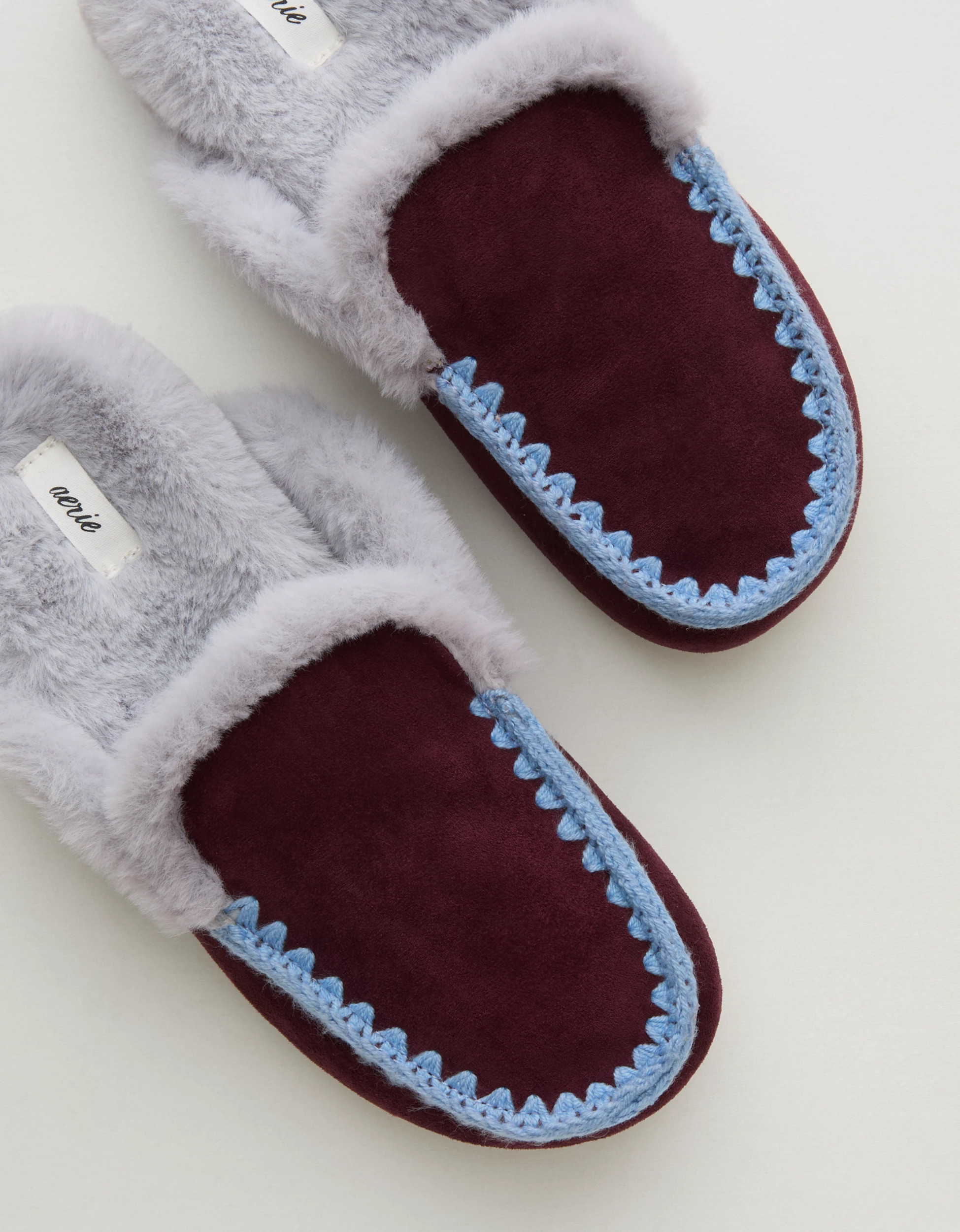 Aerie Contrast Stitch Slippers | Aerie
