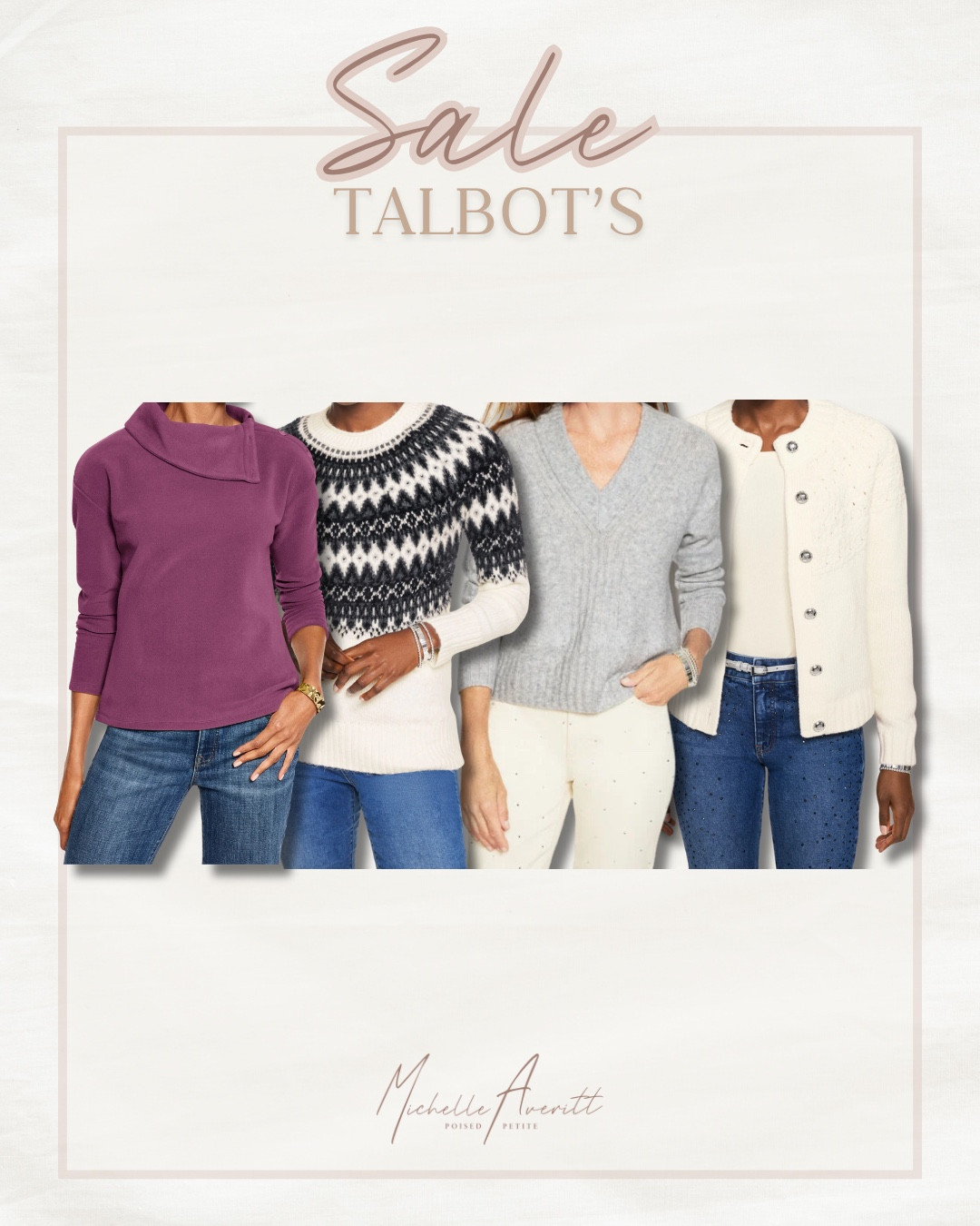 These Talbots tops are on sale. Easy, flattering silhouettes that work for everyday life but still look polished enough to elevate your outfit instantly.

Petite fashion, petite style, fashion over 40, sale finds

#LTKSaleAlert #LTKOver40 #LTKPetite