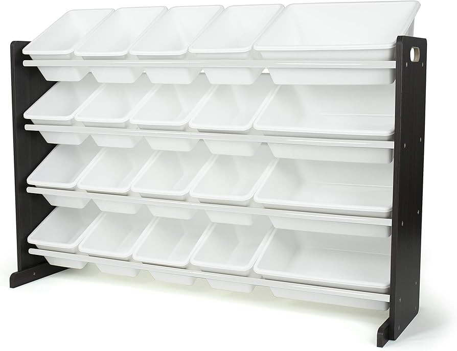 Humble Crew Toy Storage 20-Bin Organizer, Espresso/White | Amazon (US)