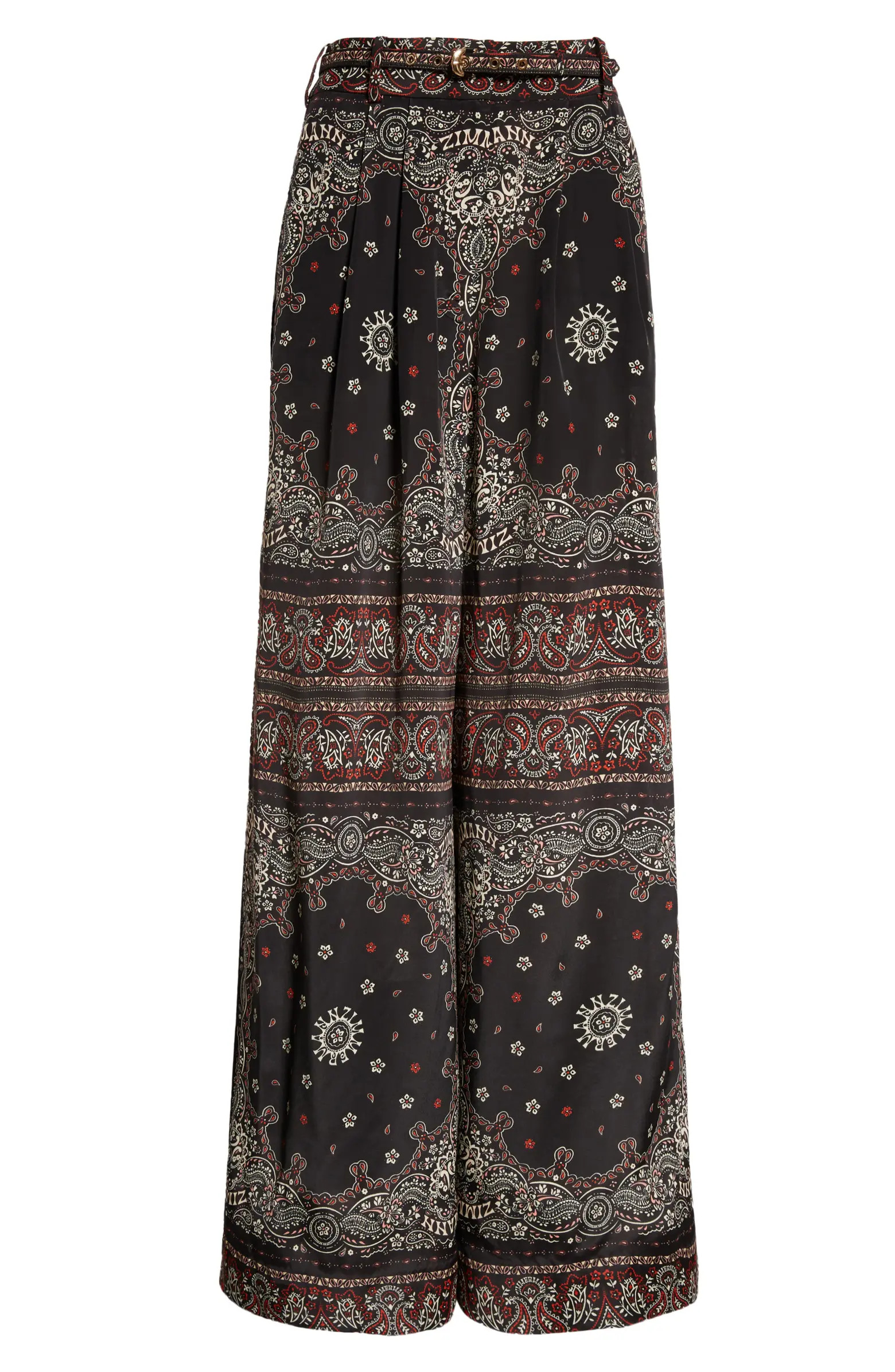Zimmermann Bandana Print Pleated Wide Leg Pants | Nordstrom | Nordstrom
