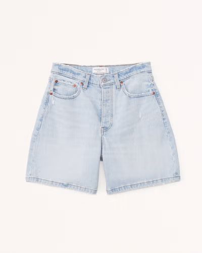 Curve Love High Rise 7 Inch Dad Shorts | Abercrombie & Fitch (US)