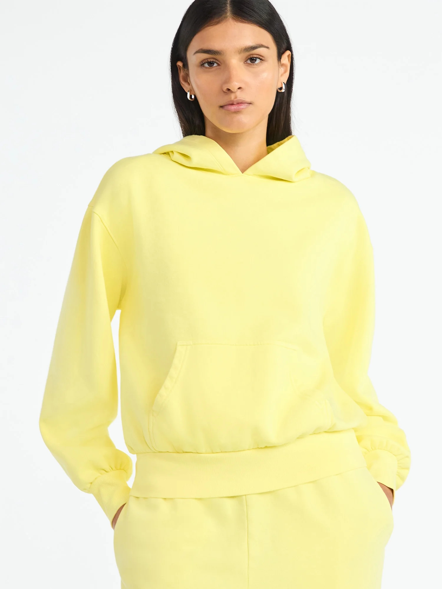 Scoop Women’s Mineral Washed Oversized Cropped Hoodie, Sizes XS-XXL | Walmart (US)