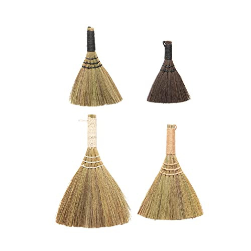 Creative Co-Op Whisk Brooms with Yarn Wrapped Handles, Multi Color Neutrals, Set of 4 | Amazon (US)