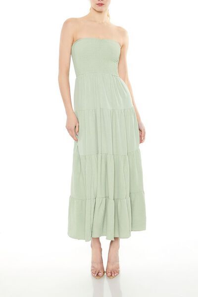 Strapless Tiered Maxi Dress | Forever 21