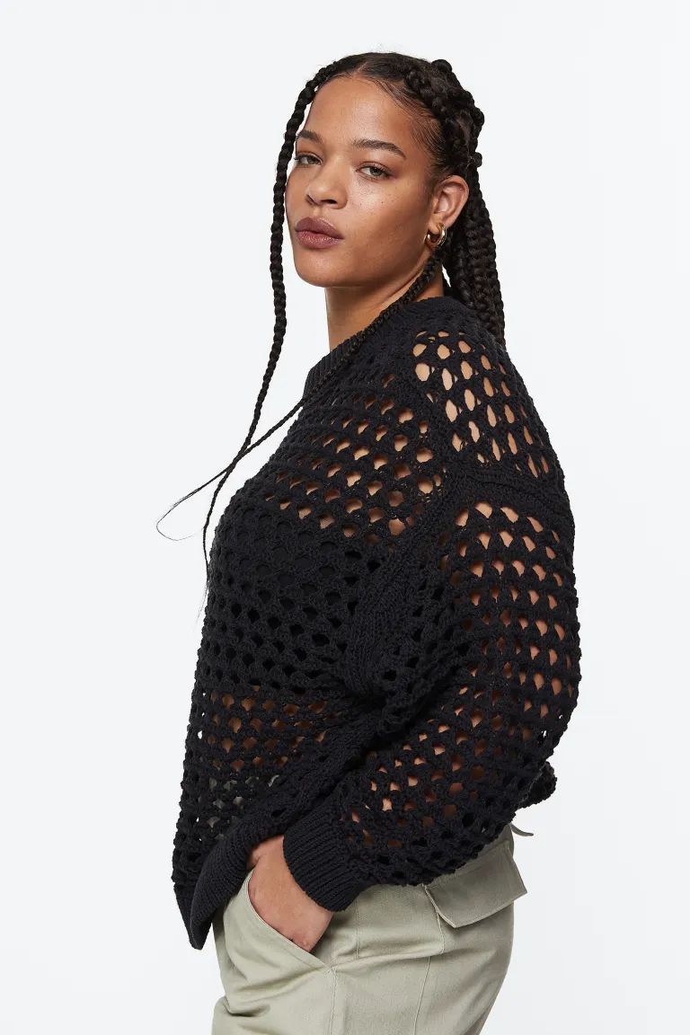 Oversized Pointelle-knit Sweater | H&M (US + CA)