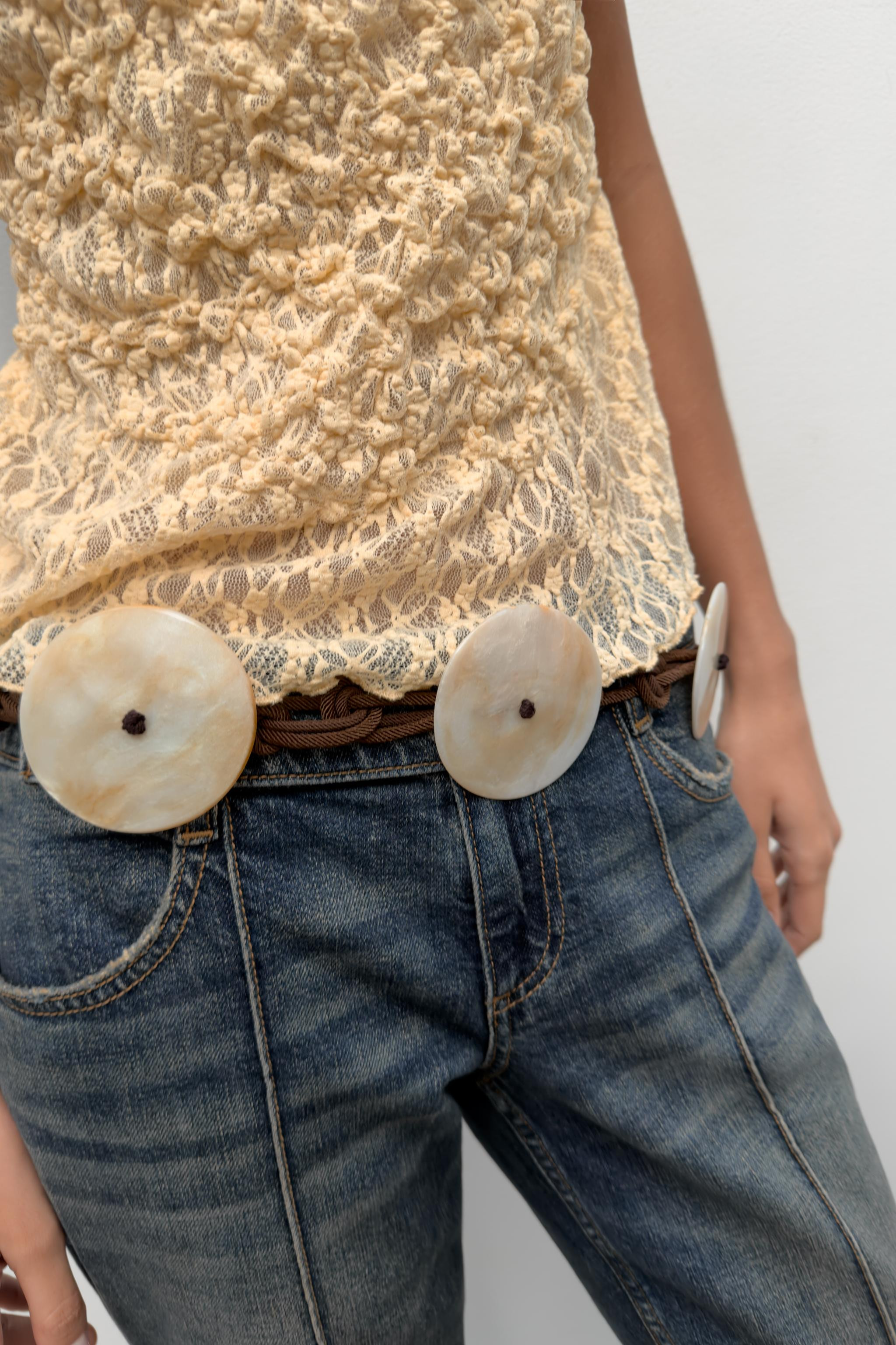 RESIN DISC CORD BELT | Zara US