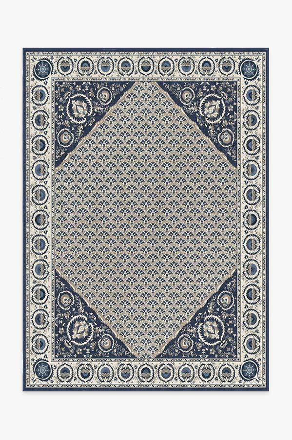 Samira Suzani Ivory Blue Rug | Ruggable