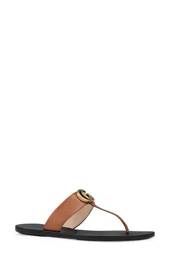 Women's Gucci Marmont T-Strap Sandal, Size 6.5US / 36.5EU - Brown | Nordstrom