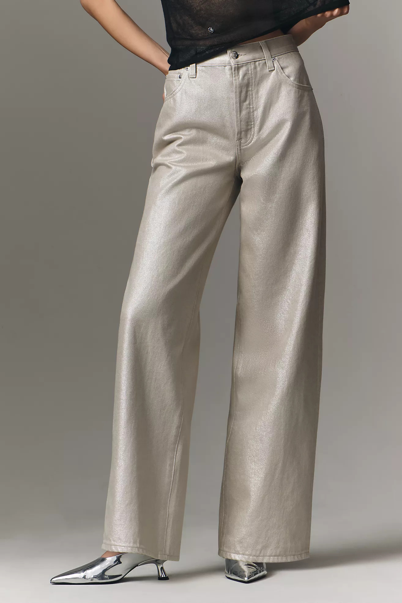 Pistola Tate High-Rise Bowed Wide-Leg Jeans | Anthropologie (US)