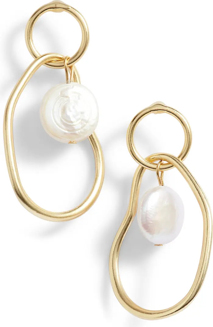 Link Drop Earrings with Cultured Pearl | Nordstrom