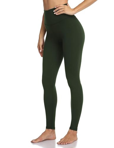 Colorfulkoala Women's High Waisted Tummy Control Workout Leggings Full Length Ultra Soft Yoga Pants 28" (M, OIive Green) | Amazon (US)
