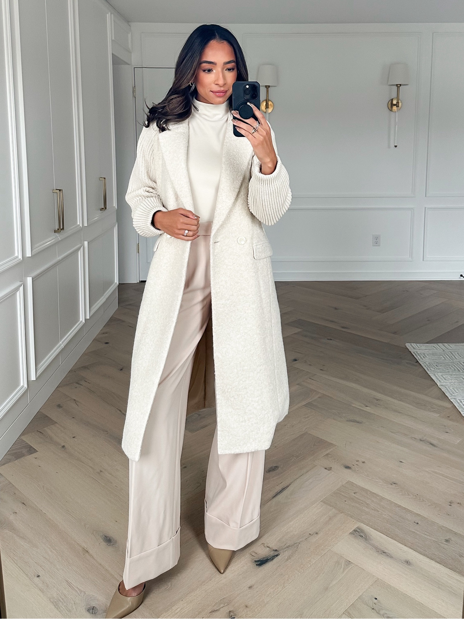 50% OFF Express! They have amazing workwear right now 👏🏽 Wearing a Small in cream coat, size Small in cream top, size 2 long in beige  trousers




Workwear, fall work outfit, winter work outfit, office outfit, business casual, neutral outfit, winter whites

#LTKCyberWeek #LTKfindsunder100 #LTKworkwear