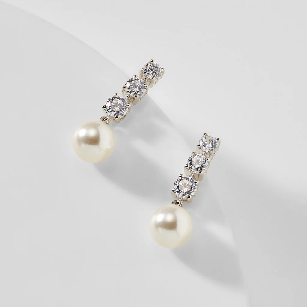 CAMILA PEARL AND CZ DROP EARRINGS | NADRI