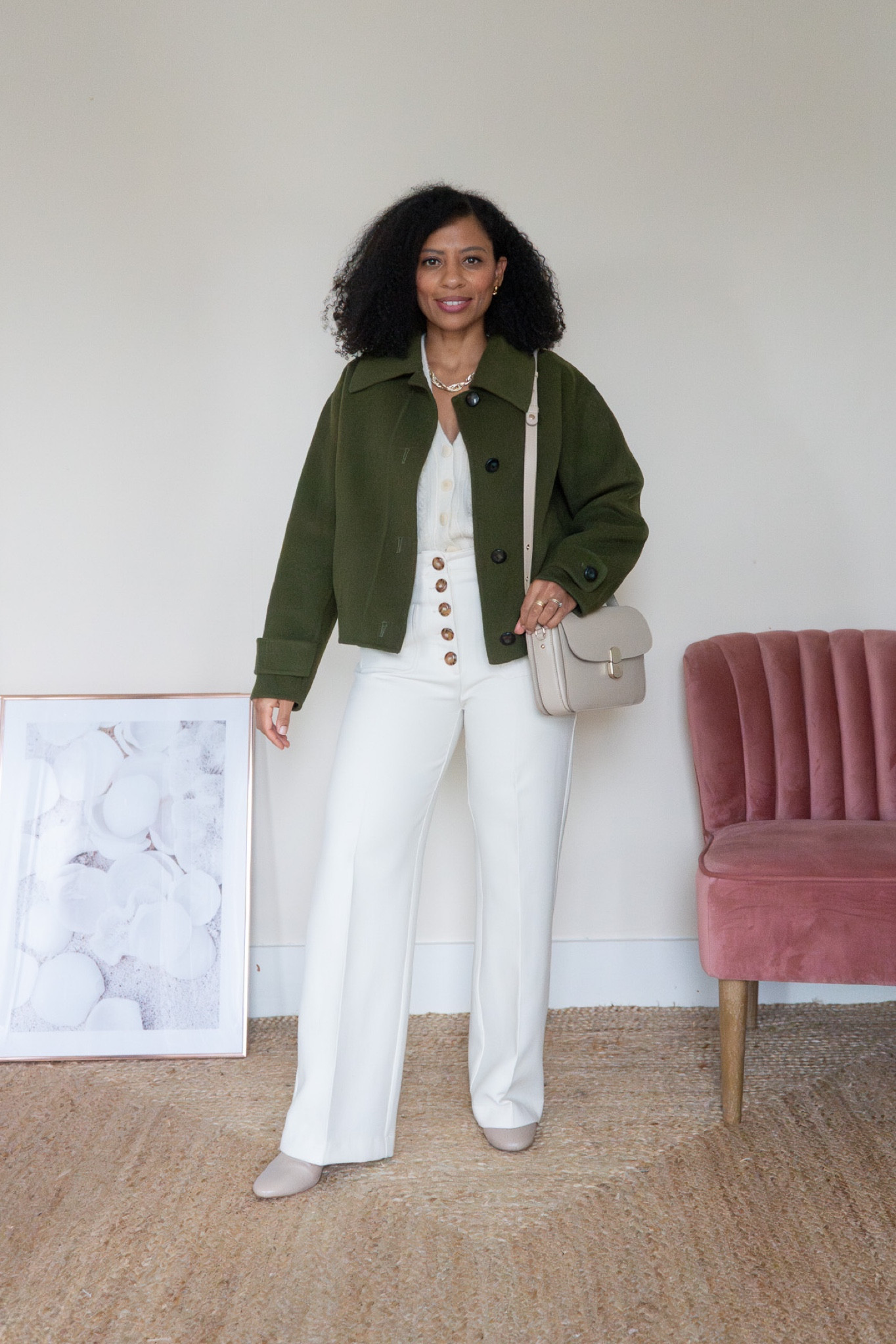 Sezane Autumn Outfit. Cream and green. 

#LTKSeasonal #LTKeurope #LTKover40