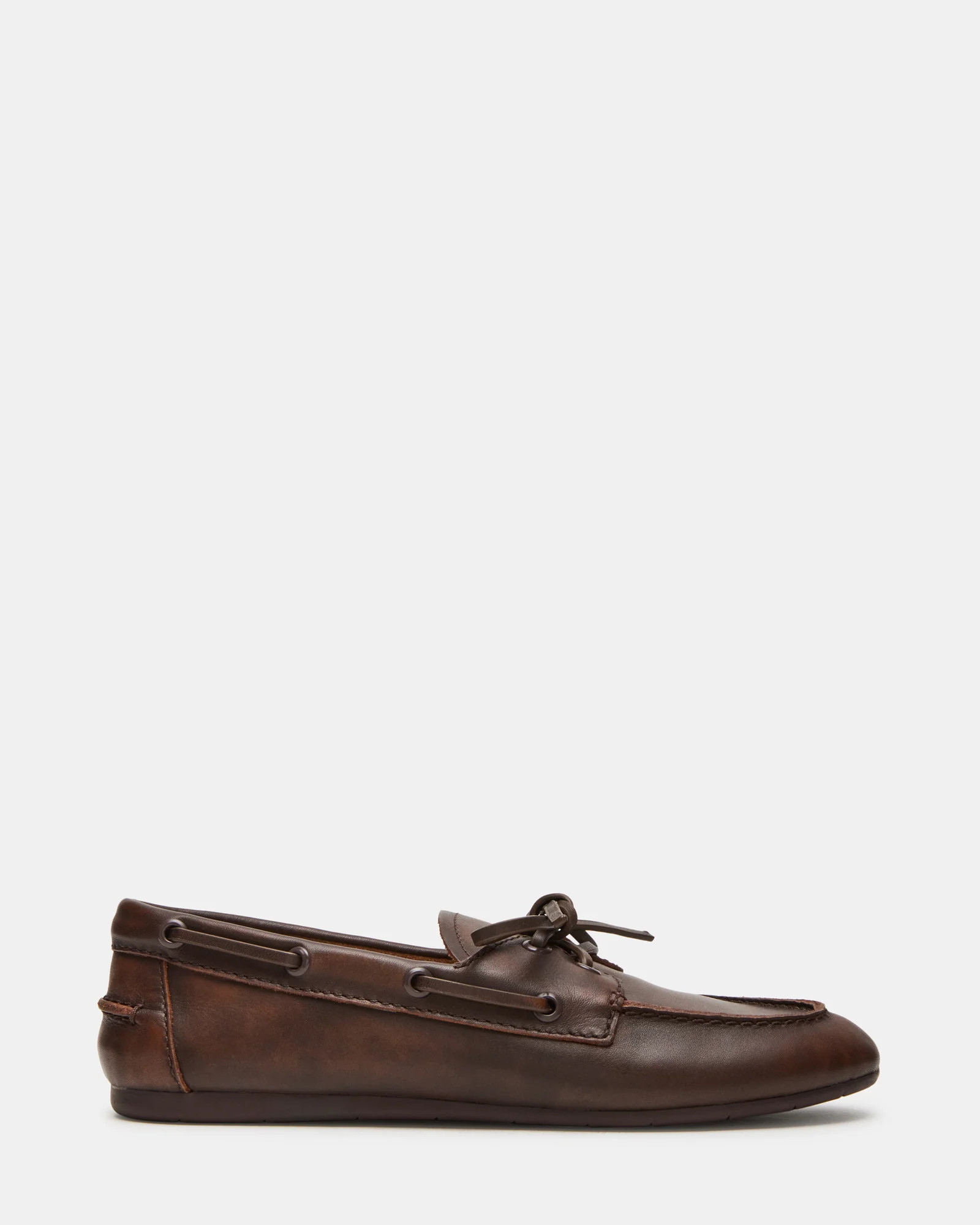 SAG Brown Leather Women's Boat Shoe | Steve Madden (US)
