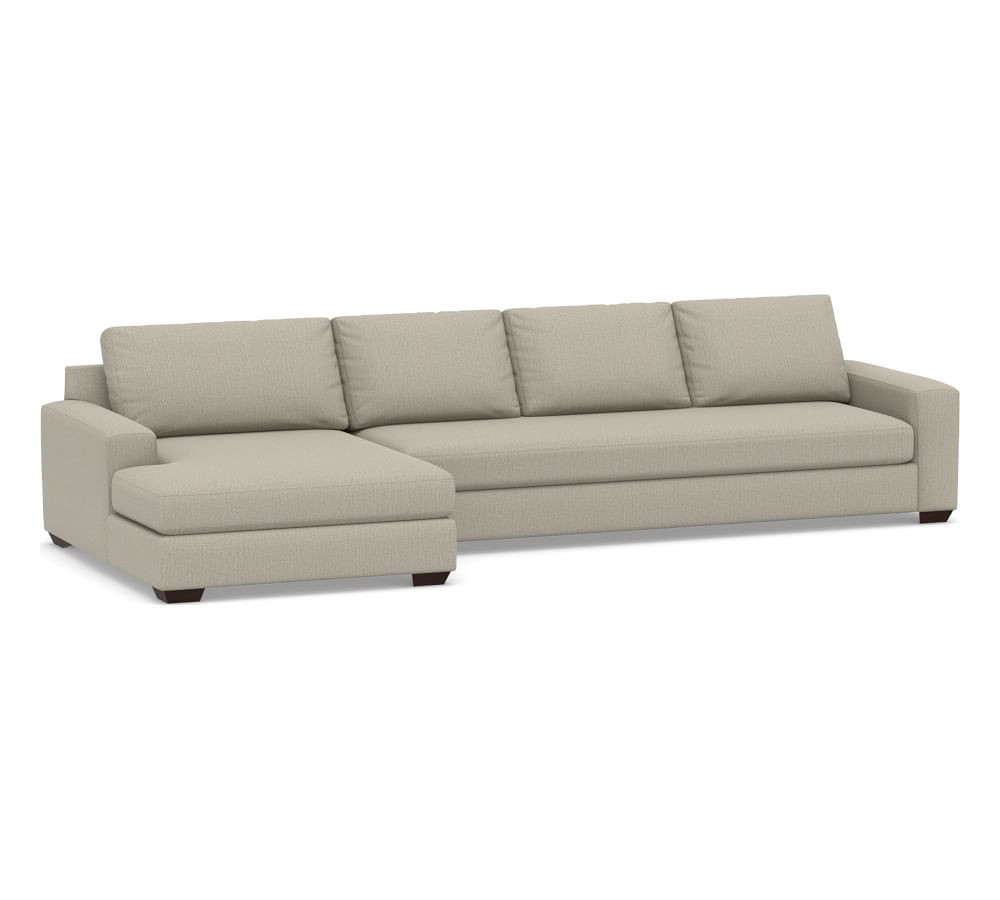 Big Sur Square Arm Upholstered Sofa Double Wide Chaise Sectional | Pottery Barn (US)