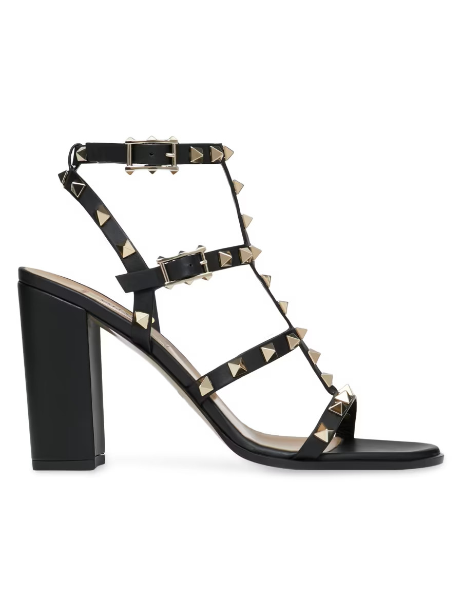 Valentino Garavani Rockstud Ankle Strap Sandals 90 MM | Saks Fifth Avenue | Saks Fifth Avenue