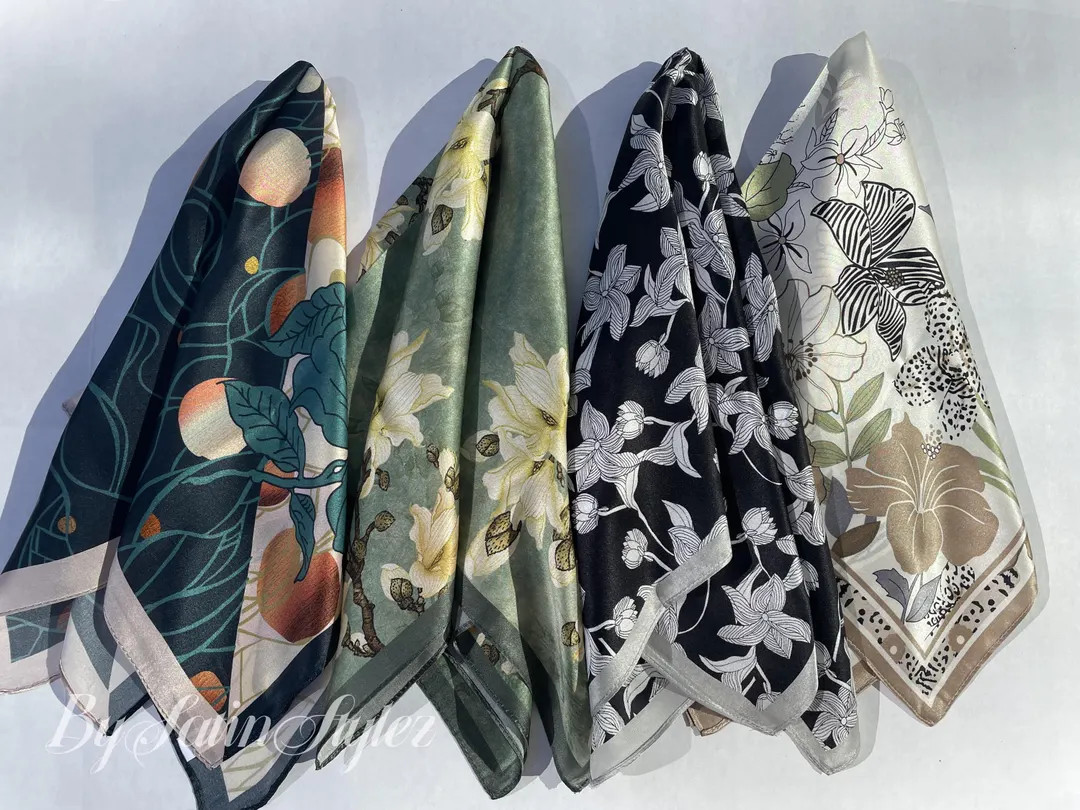 100% Silk Scarf, Pure Silk Neck Scarf, Silk Bandanna, Silk Neckerchief, Silk Hair Scarf, Personal... | Etsy (US)