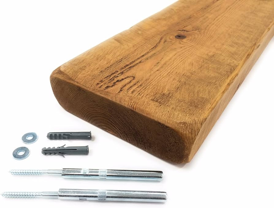 1 tier English oak Colour Floating shelf Industrial Reclaimed Rustic Style 80cm | Amazon (UK)