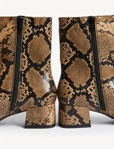 Croc Block Heel Ankle Boots | Marks & Spencer (UK)