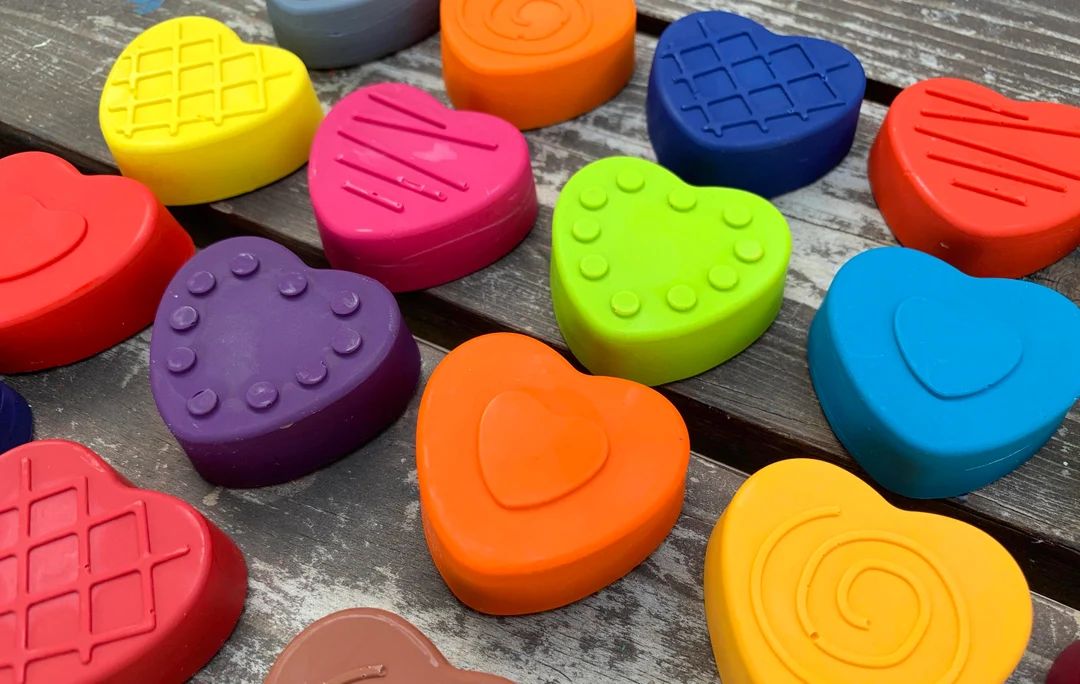 Heart Crayons Set of 10 Valentines Day Crayons Heart Party Favors Kids Valentines Class Party Fav... | Etsy (US)