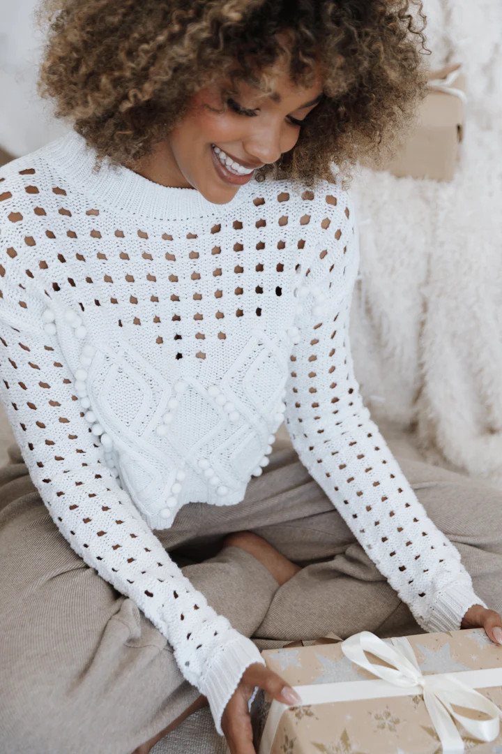 Temaire Knit Sweater - White | Petal & Pup (US)