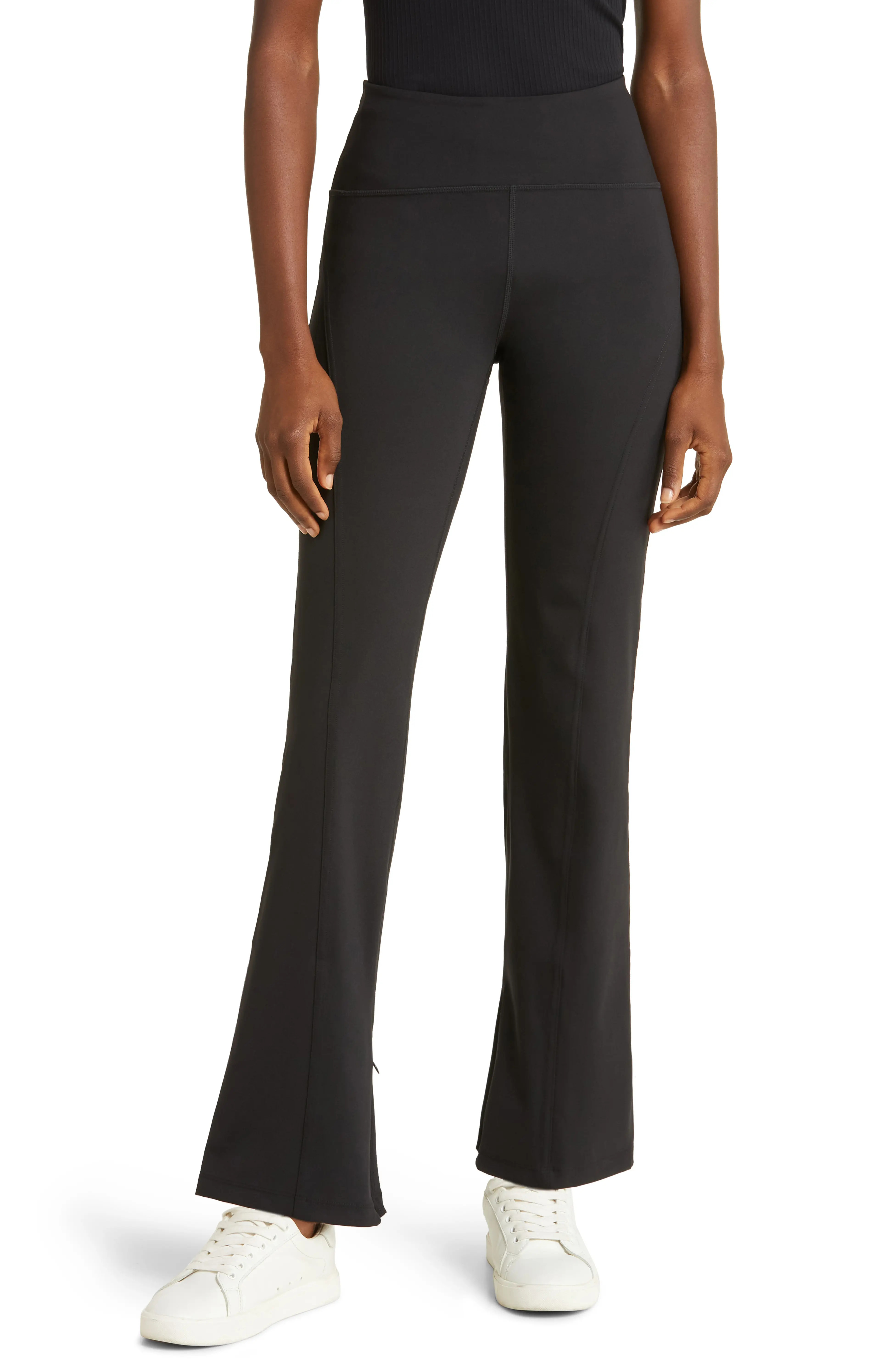 High Waist Zip Hem Flare Pants | Nordstrom