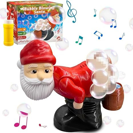 Santa Bubble Blower, Automatic Bubble Machine Toy with Music & Lights, Funny Santa Claus Bubble B... | Amazon (US)