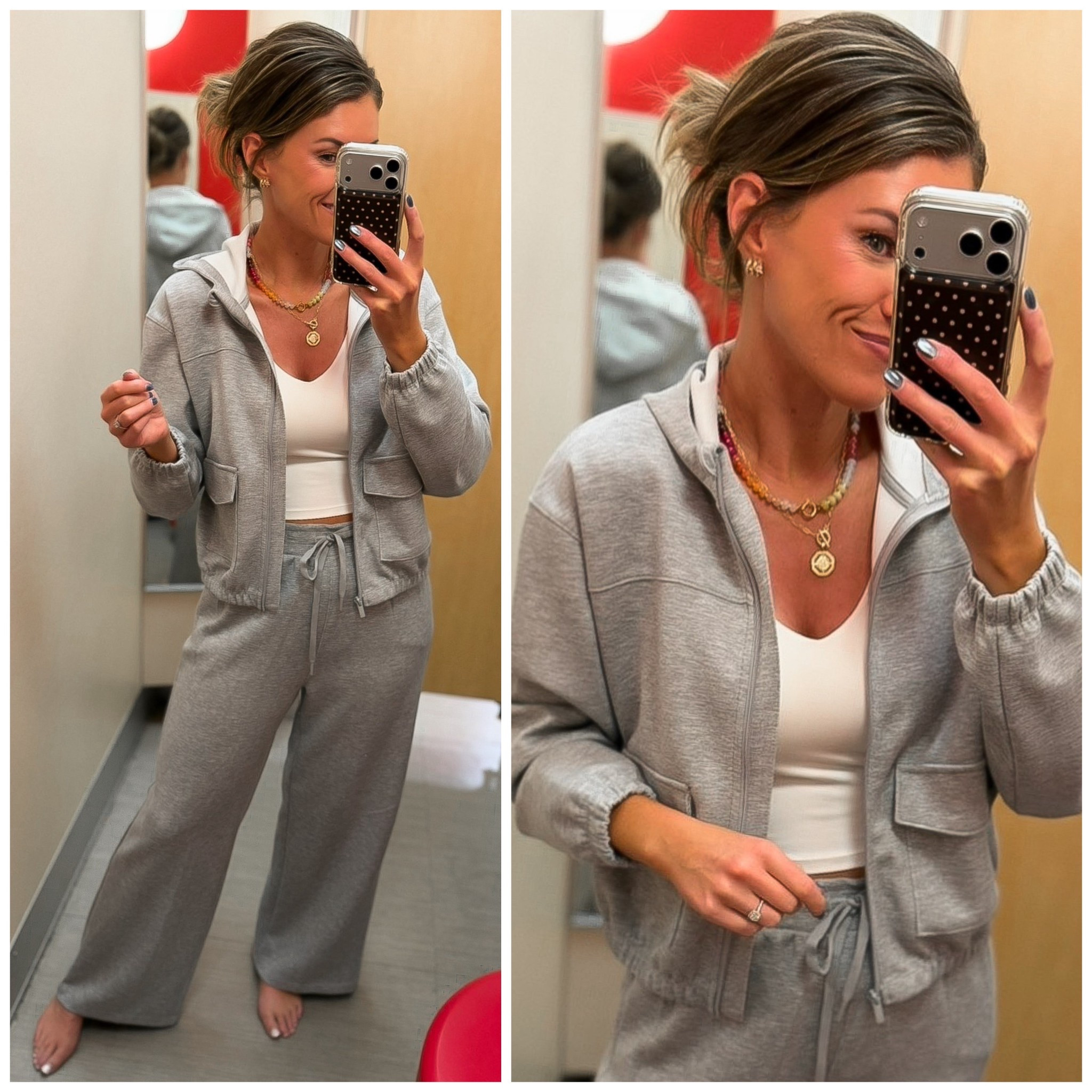 These new Target pieces feel so luxe. Can’t believe they are on sale for less than $28/each. 
Jacket/small
Pants/ medium 

#LTKTravel #LTKSaleAlert #LTKActive