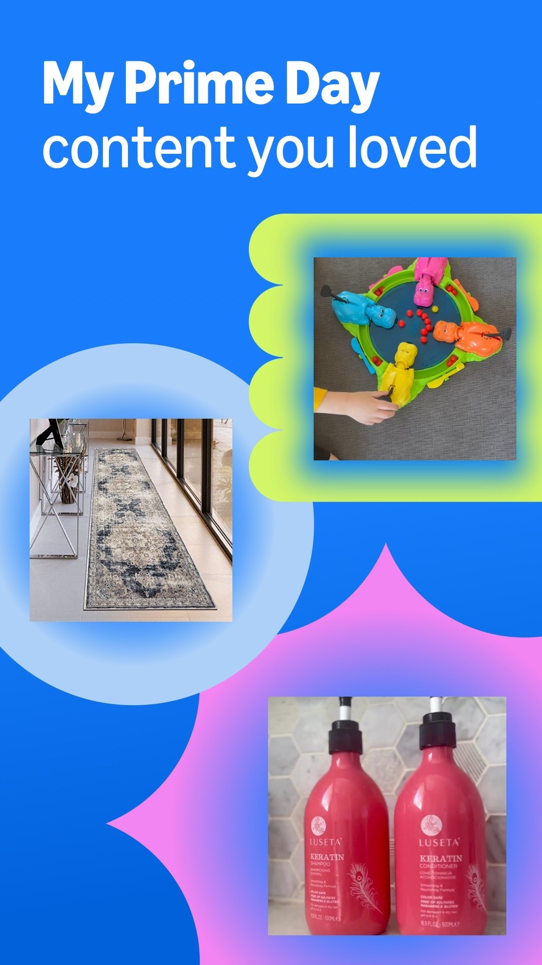 ✨ You guys went CRAZY for my Amazon Prime Day finds! 🛒💨 The top faves?

✅ Hallway Runners 
✅ Shampoo + Conditioner Sets you can’t stop adding to cart 💆‍♀️
✅ Kids’ Games that are keeping little ones busy (and parents sane 🙌)

What was your fave deal?! 👀👇 #AmazonFinds #PrimeDayFavorites
