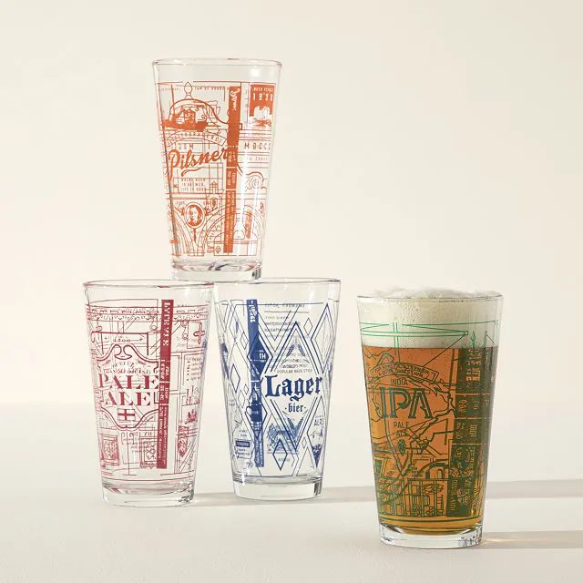 Beer History Pint Glasses | UncommonGoods