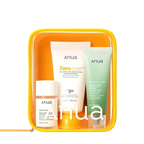 Anua Sun-Ready Travel Kit, Zero-Cast Sunscreen & Cleansing oil & Face Wash. Korean Sunscreen with... | Amazon (US)