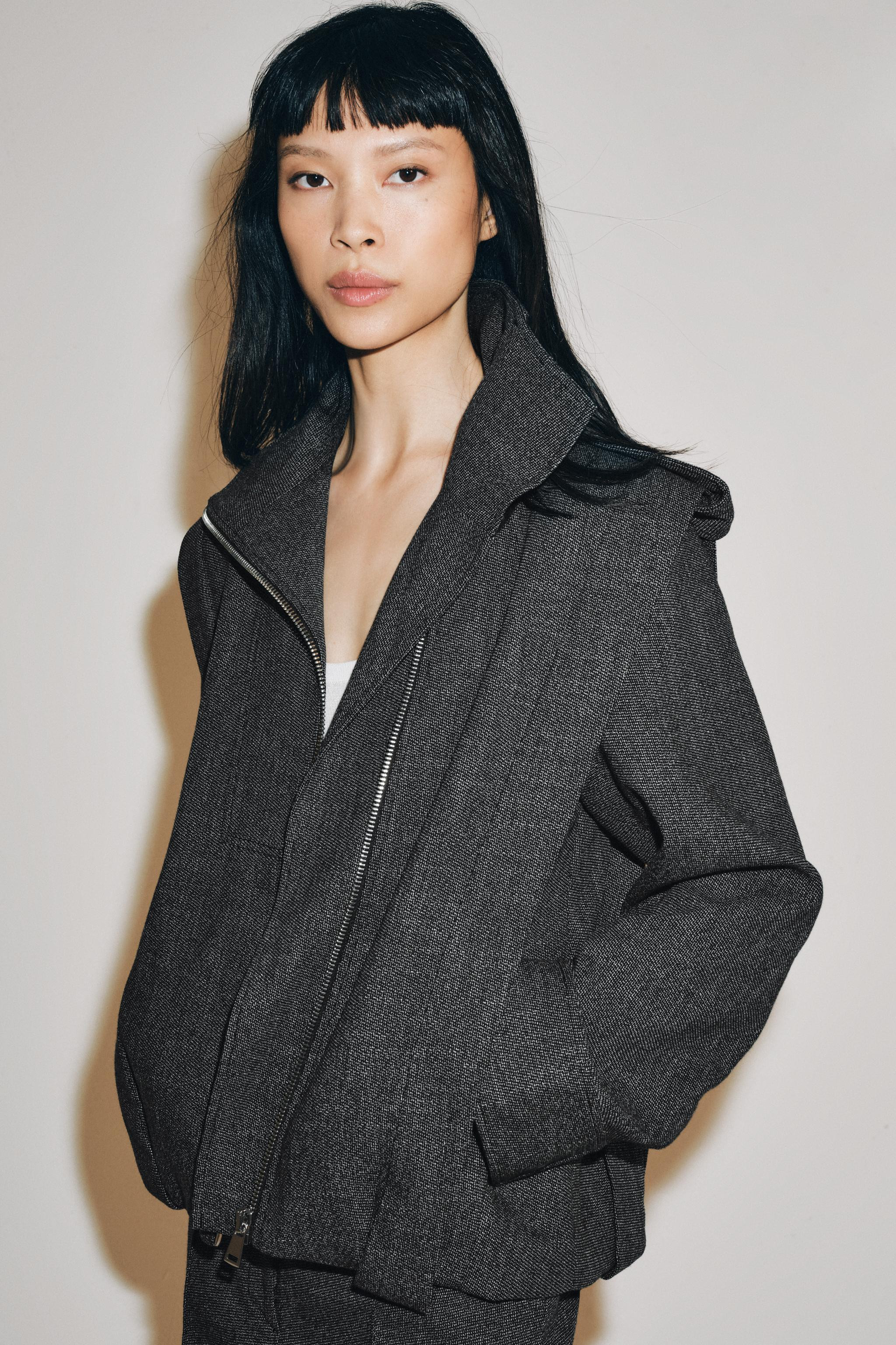 ZW COLLECTION JACKET WITH TABS AND SIDE ZIP | Zara UK
