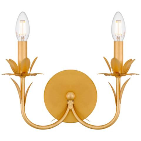Maria 2-Light Gold Leaf Wall Sconce - #2065E | Lamps Plus | Lamps Plus