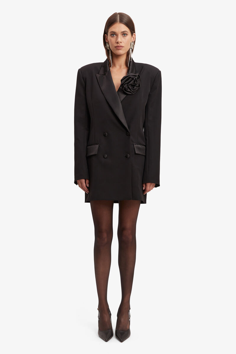 joelle tuxedo dress in black | Bardot (US)