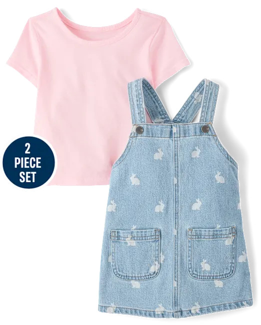 Toddler Girls Bunny Skirtall 2-Piece Outfit Set - cream | The Children's Place