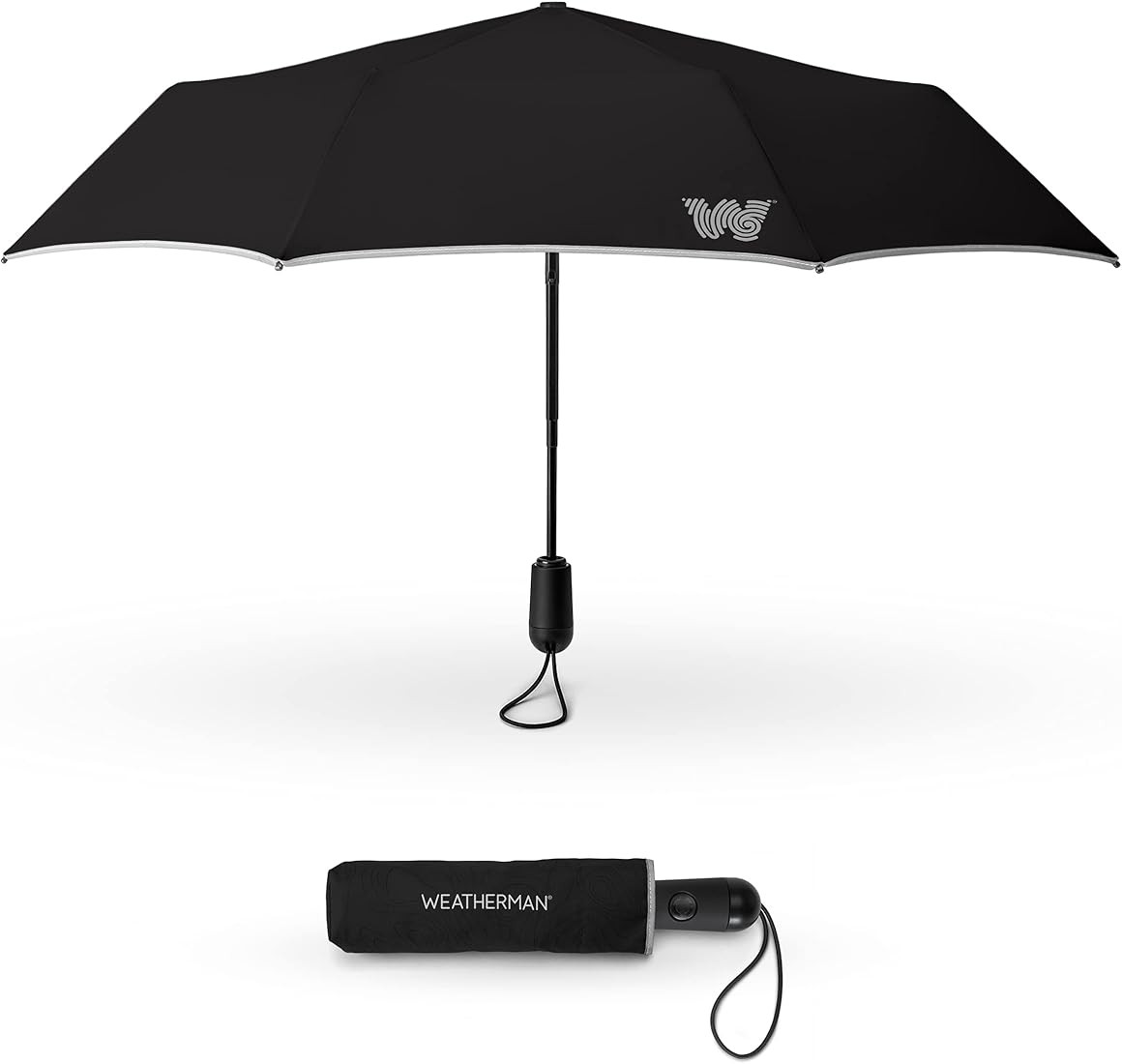 Weatherman Travel Umbrella - Windproof Compact Umbrella - Strong and Resists Up to 45 MPH Winds a... | Amazon (US)