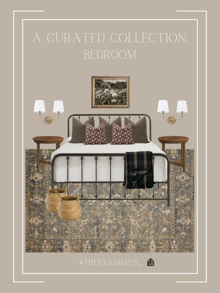 A curated bedroom look! I love the warm tones and texture within this design including mixed metals, layered textiles, and vintage pieces. 

Bedroom, throw pillow, sconces, baskets, area rug, metal bed, vintage art, Etsy, home decor 

#LTKstyletip #LTKFind #LTKhome