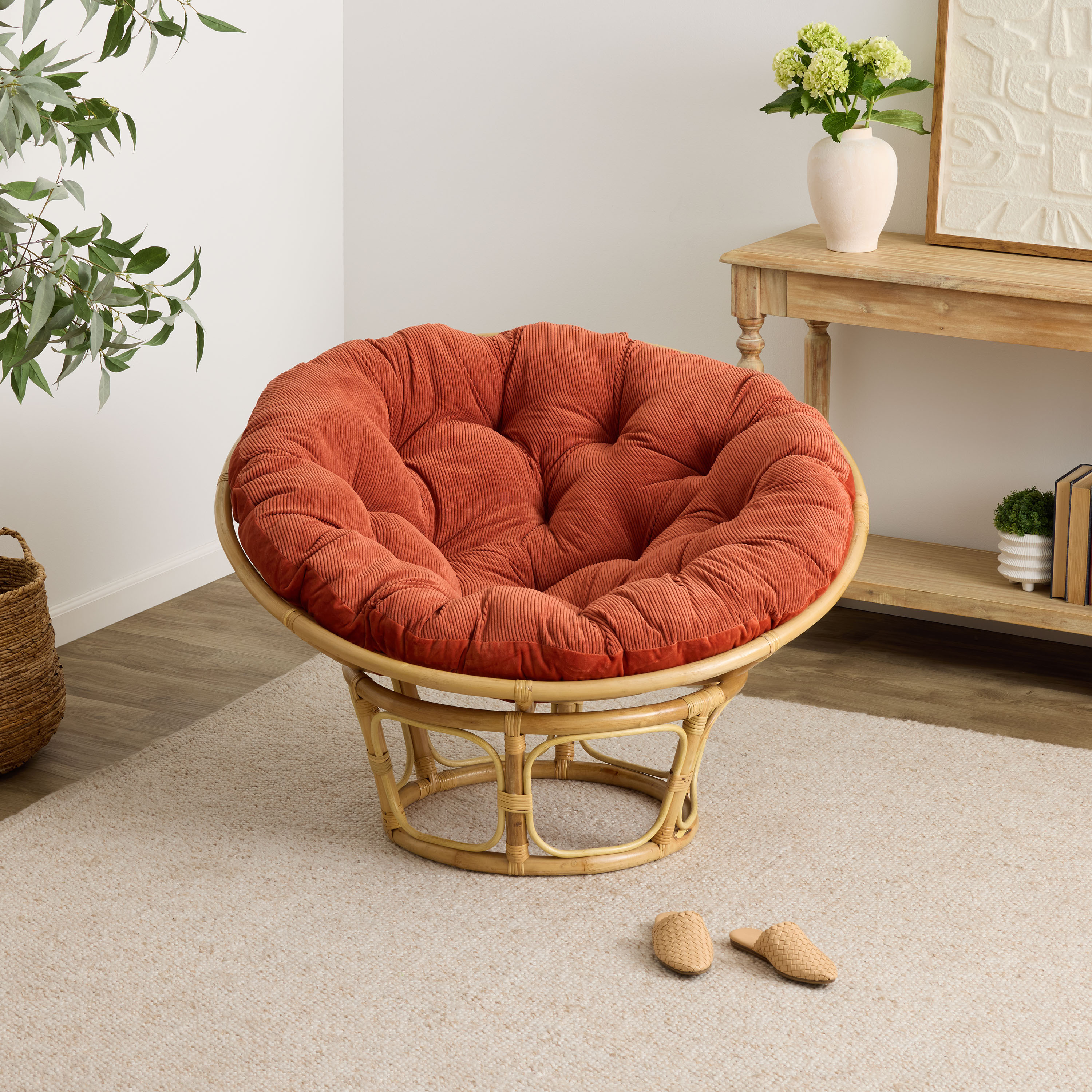 Papasan Chair Frame and Corduroy Cushion Collection | World Market
