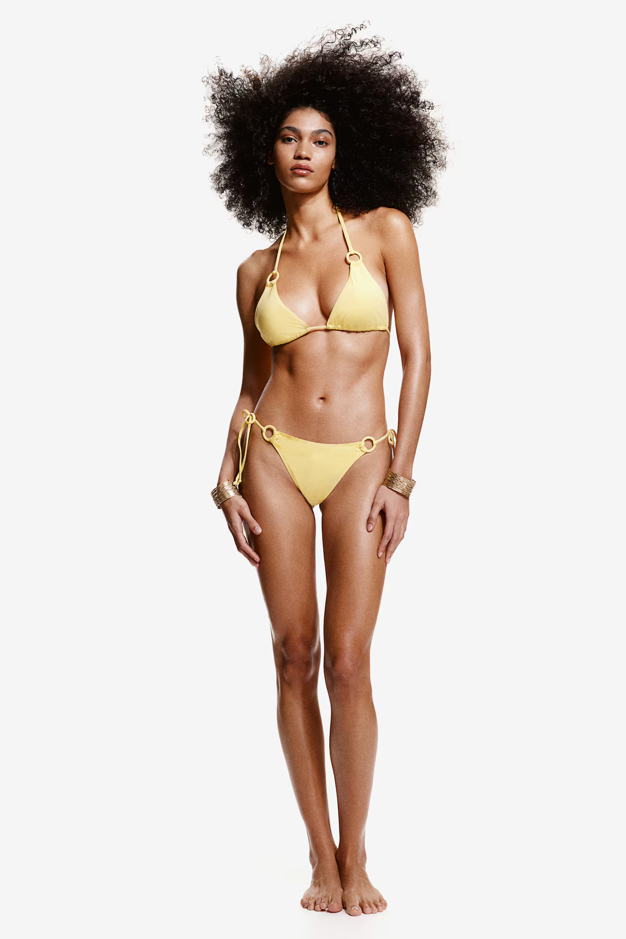 Padded triangle bikini top - Light yellow - Ladies | H&M GB | H&M (UK, MY, IN, SG, PH, TW, HK)